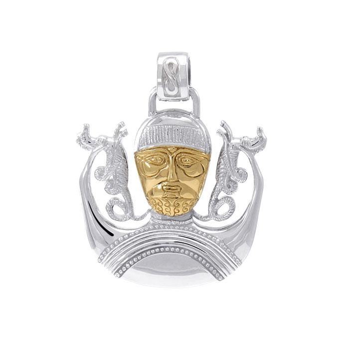Celtic Cernunnos God Silver and Gold Pendant MPD4758 - Jewelry