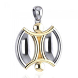 We Are All One Sterling Silver and Gold Pendant MPD4810