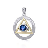 Eye of The Pyramid Silver and 14K Gold accent Pendant MPD5297