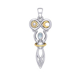 Celtic Goddess of Infinite Universe Silver and Gold Pendant MPD5931