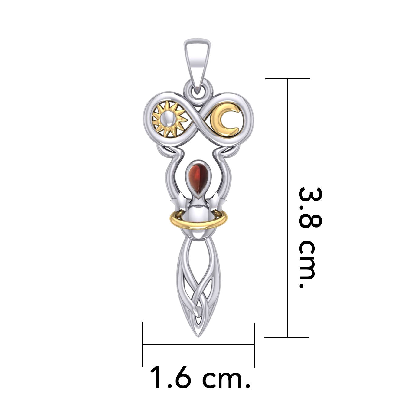 Celtic Goddess of Infinite Universe Silver and Gold Pendant MPD5931