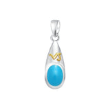 Capricorn Zodiac Symbol Silver and Gold Pendant MPD818 - Jewelry