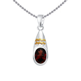 Aquarius Zodiac Symbol Silver and Gold Pendant MPD821 - Jewelry