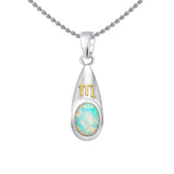 Scorpio Zodiac Symbol Silver and Gold Pendant MPD824 - Jewelry