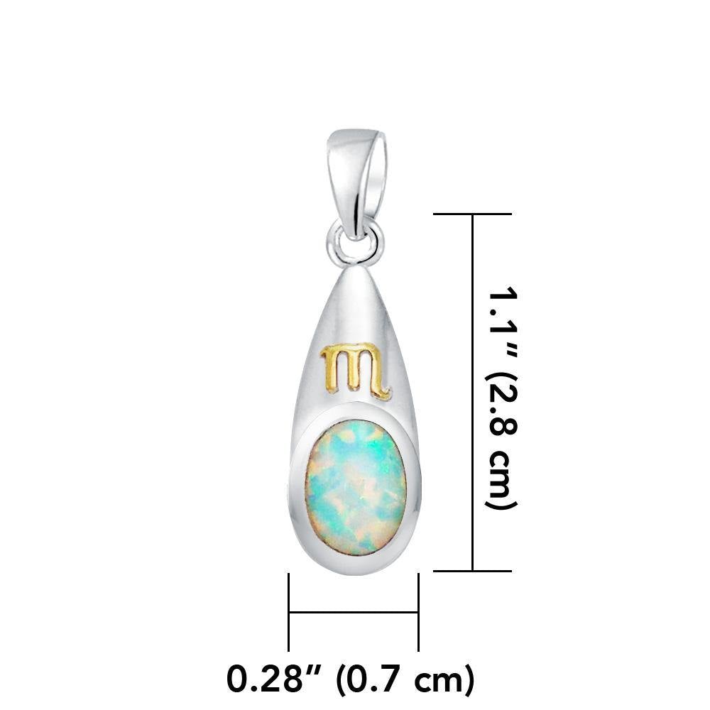 Scorpio Zodiac Symbol Silver and Gold Pendant MPD824 - Jewelry