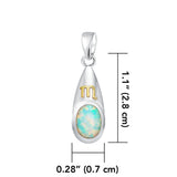 Scorpio Zodiac Symbol Silver and Gold Pendant MPD824 - Jewelry