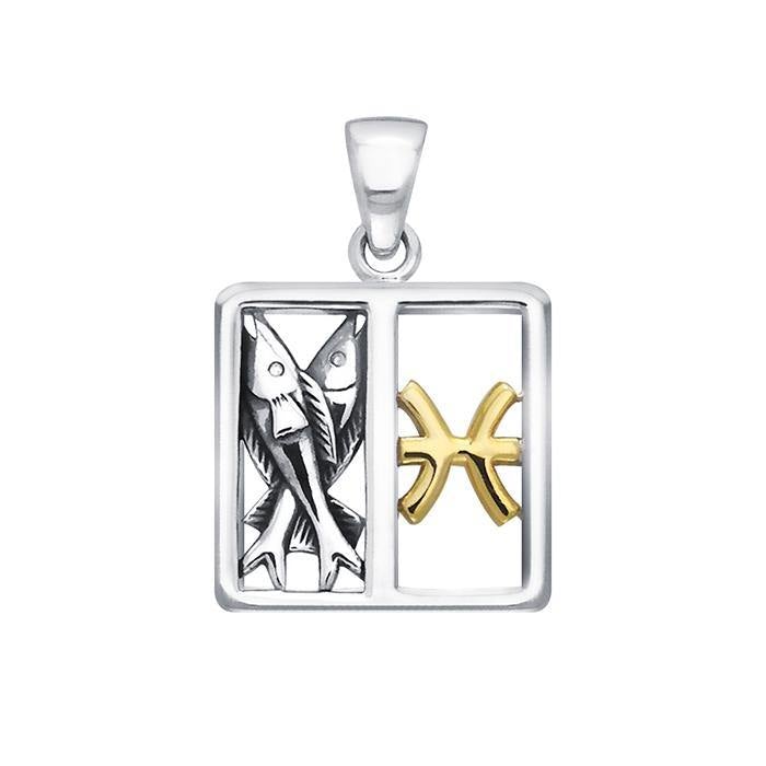 Pisces Zodiac Symbol Silver Pendant MPD913 - Jewelry