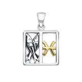 Pisces Zodiac Symbol Silver Pendant MPD913 - Jewelry