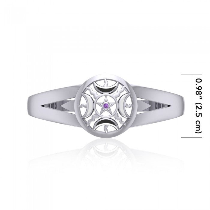 Sun Moon Silver Pentagram Bracelet TBA017