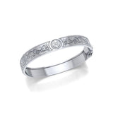 Small Silver Celtic Bangle with open lock TBA212 - Jewelry