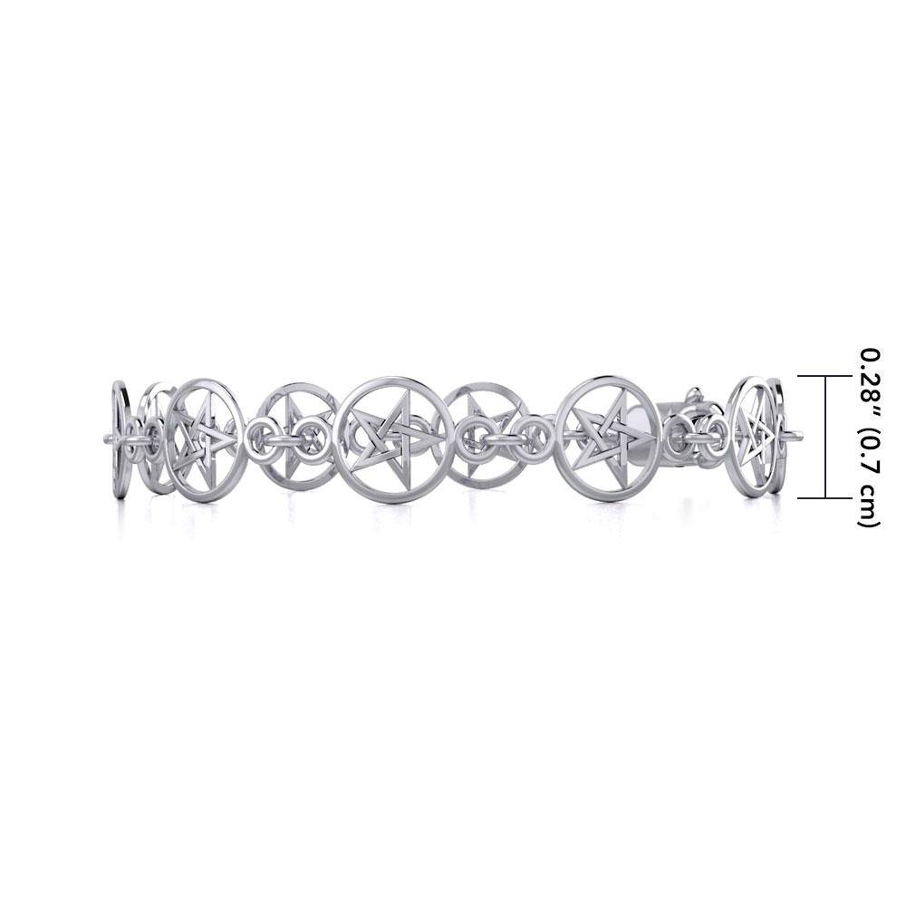 Small Pentacle Silver Bracelet TBG017 - Jewelry