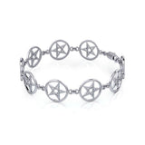 Large Pentacle Silver  Bracelet TBG018 - Jewelry
