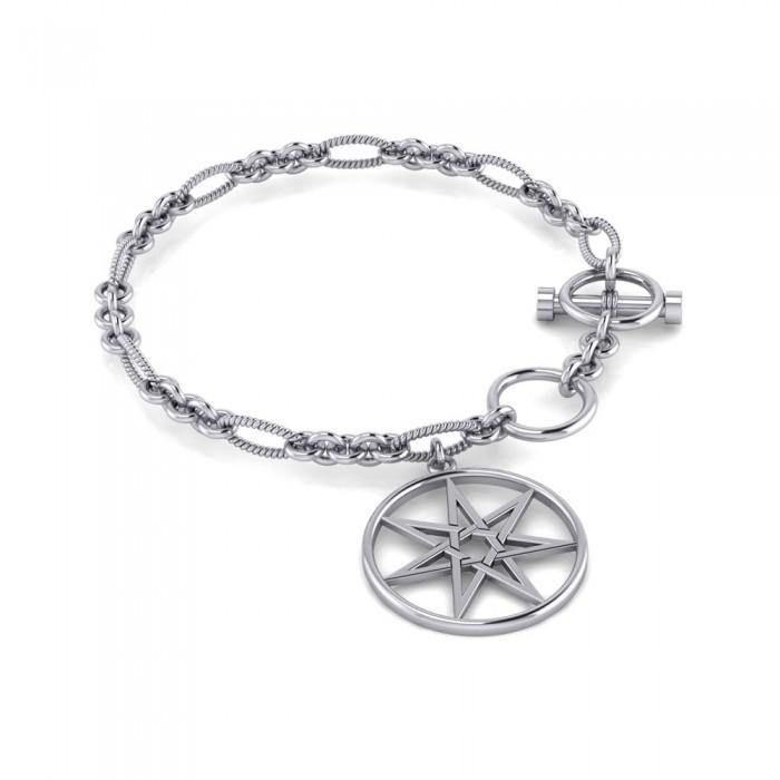 Large Elven Star Sterling Silver Bracelet TBL047