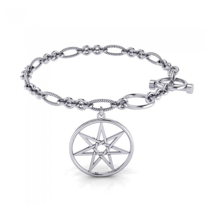 Large Elven Star Sterling Silver Bracelet TBL047