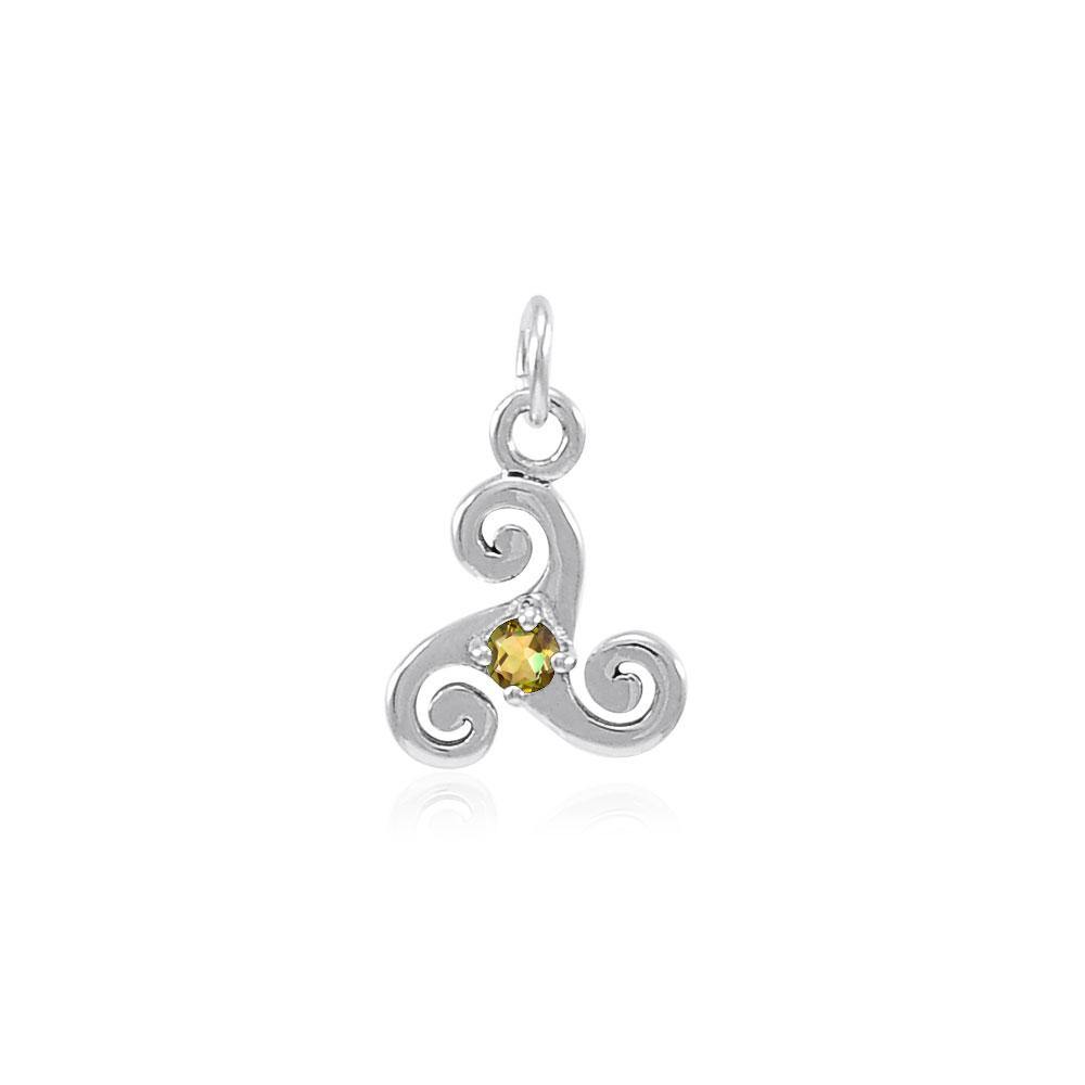 Silver Celtic Triskele Birthstone Charm TCM271 - Jewelry