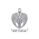 Feel the Tranquil in Angels Wings Sterling Silver Charm with Celtic Cross TCM674 - Jewelry