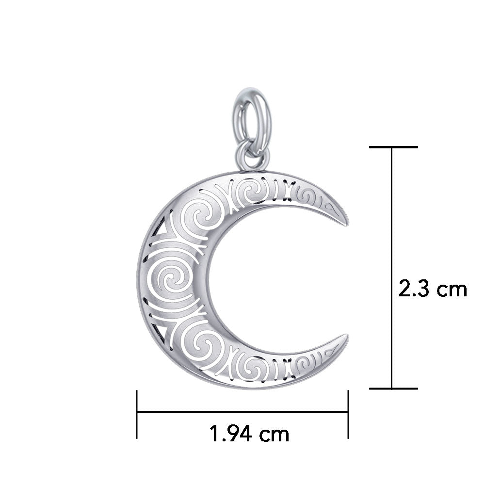 Brigid Ashwood Spiral Crescent Moon Sterling Silver Charm TCM676