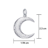 Brigid Ashwood Spiral Crescent Moon Sterling Silver Charm TCM676