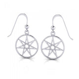 Fairy Pentacle Sterling Silver Dangling Earrings TE1029