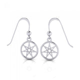 Elven Pentacle Sterling Silver Dangle Earrings TE2807