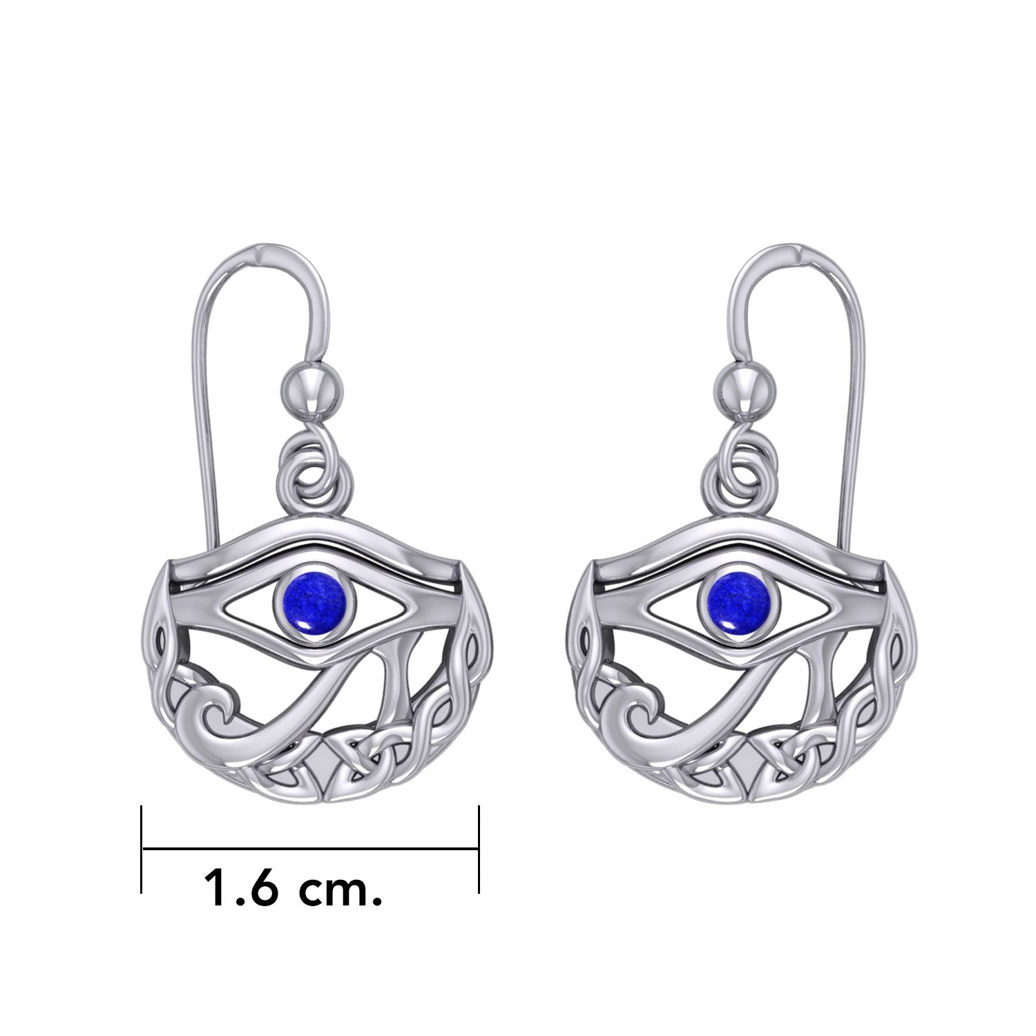 Eye of Horus with Celtic Knot Crescent Moon Silver Earrings TER1600