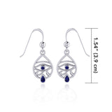Eye of Horus Silver Earrings with Gemstone TER1688