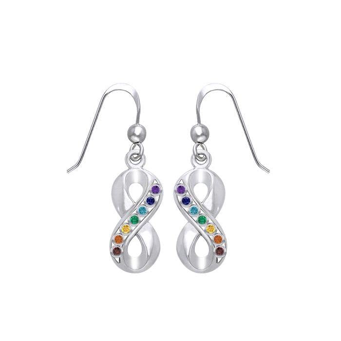 Infinity Silver Earrings with Chakra Gemstone TER1790 - Jewelry