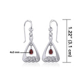 Celtic Knot Silver Earrings  with Dangling Gemstone TER1794 - Jewelry