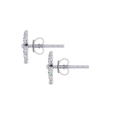 Lucky Four Leaf Clover Silver Post Earrings with Gemstone TER1844 - Jewelry
