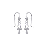 Egyptian Small Ankh Silver Earrings TER1891