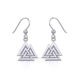 Sterling Silver Viking Valknut Earrings Jewelry TER1910 - Jewelry