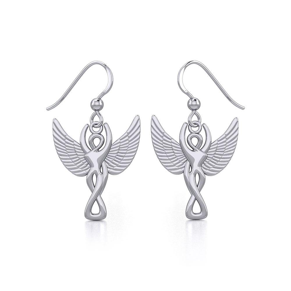 Winged Goddess Angel Silver Earrings TER1922 - Jewelry