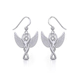 Winged Goddess Angel Silver Earrings TER1922 - Jewelry