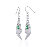 Celtic Knot Angel Wing Silver Earrings with Oval Gemstone TER1927 - Jewelry