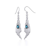 Celtic Knot Angel Wing Silver Earrings with Oval Gemstone TER1927 - Jewelry