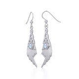 Celtic Knot Angel Wing Silver Earrings with Oval Gemstone TER1927 - Jewelry