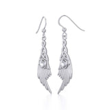 Celtic Knot Angel Wing Silver Earrings with Oval Gemstone TER1927 - Jewelry
