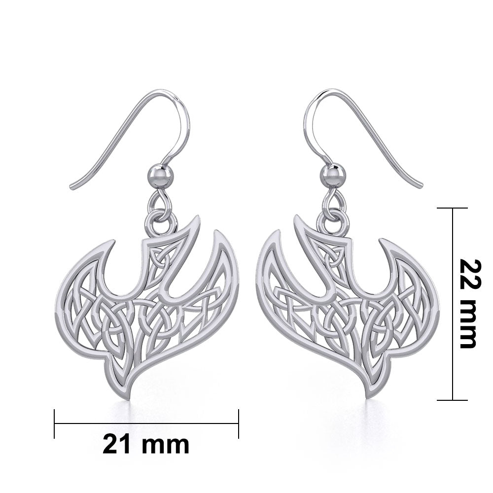Celtic Knotwork Bird Silver Earrings TER1932 - Jewelry