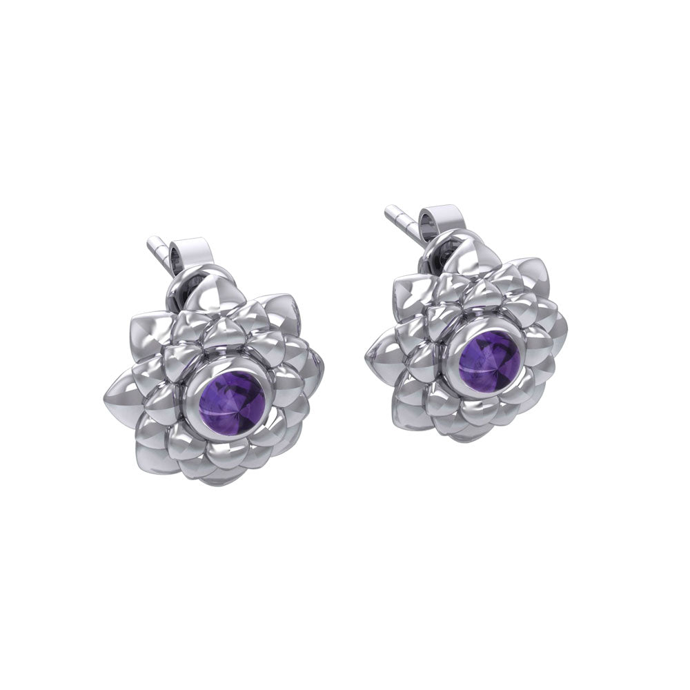 Sahasrara Crown Chakra Sterling Silver Post Earrings TER2046