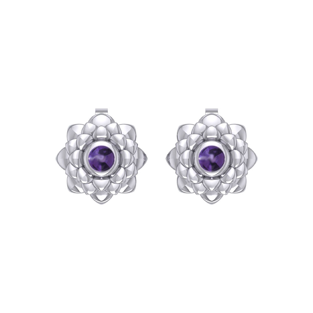 Sahasrara Crown Chakra Sterling Silver Post Earrings TER2046