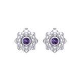 Sahasrara Crown Chakra Sterling Silver Post Earrings TER2046