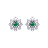 Sahasrara Crown Chakra Sterling Silver Post Earrings TER2046