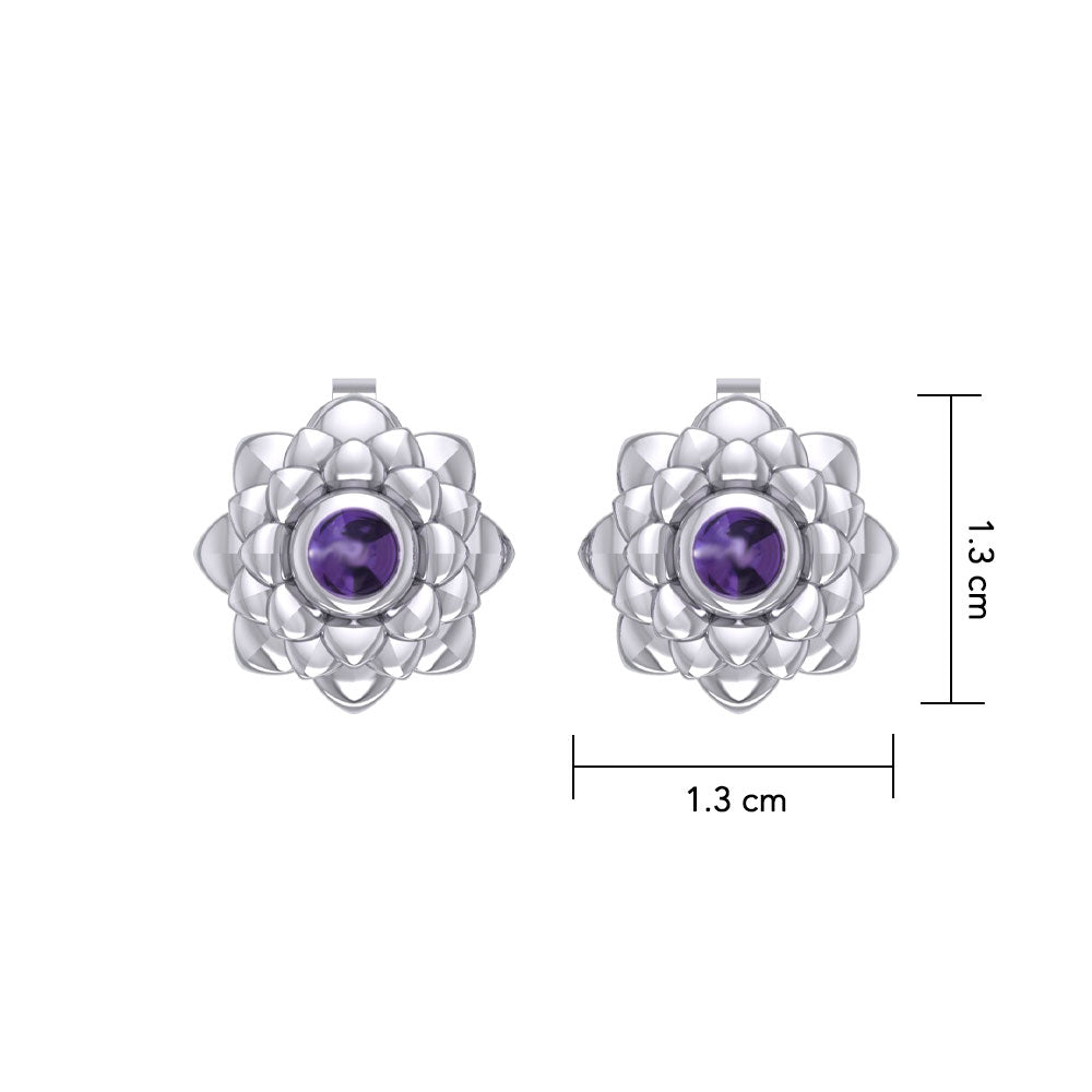 Sahasrara Crown Chakra Sterling Silver Post Earrings TER2046