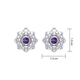 Sahasrara Crown Chakra Sterling Silver Post Earrings TER2046