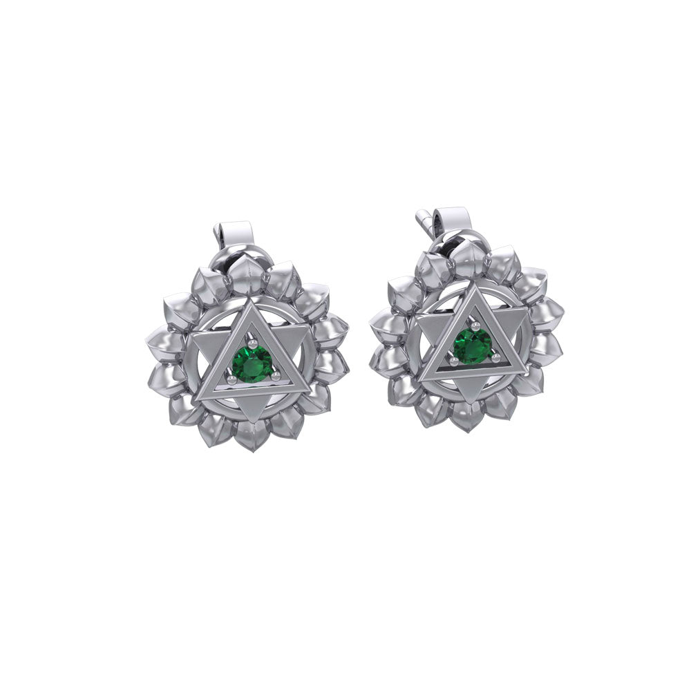 Anahata Heart Chakra Sterling Silver Post Earrings TER2048