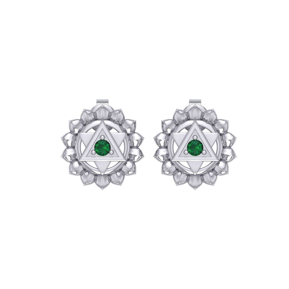 Anahata Heart Chakra Sterling Silver Post Earrings TER2048