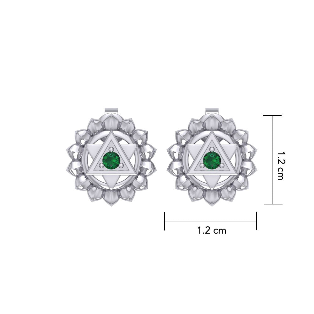 Anahata Heart Chakra Sterling Silver Post Earrings TER2048