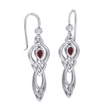 Celtic Knotwork Goddess with Gemstone Silver Earrings TER2051