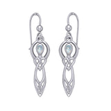 Celtic Knotwork Goddess with Gemstone Silver Earrings TER2051