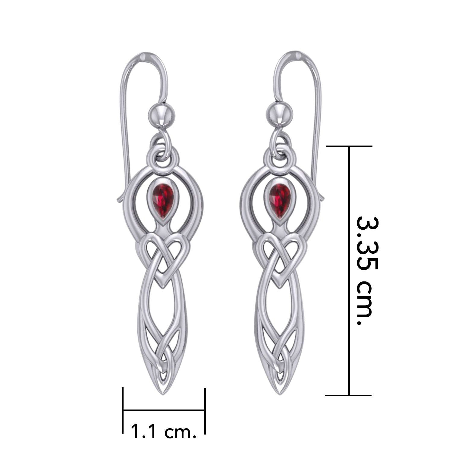 Celtic Knotwork Goddess with Gemstone Silver Earrings TER2051